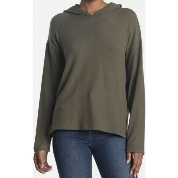 Nordstrom Tops - Ceny Women's Cozy Long Sleeve Knit Hoodie In Olive Green Medium‎ MSRP $45